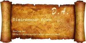 Diminescur Alex névjegykártya