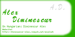 alex diminescur business card